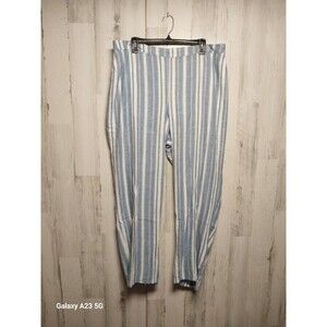 Catherine’s Linen Blend Striped Pants Size 1X New